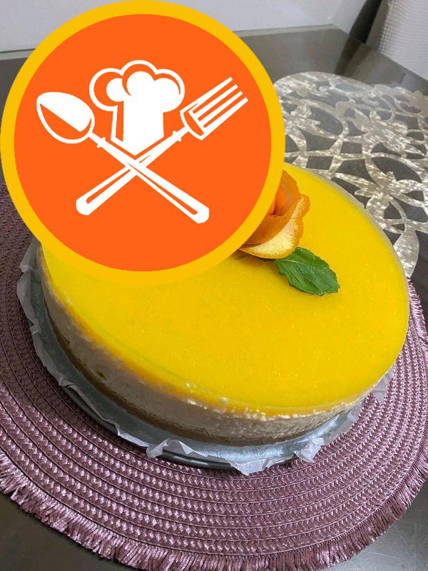 Cheesecake πορτοκαλιού με κρέμα από σιμιγδάλι