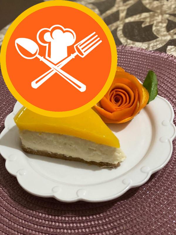 Cheesecake πορτοκαλιού με κρέμα από σιμιγδάλι